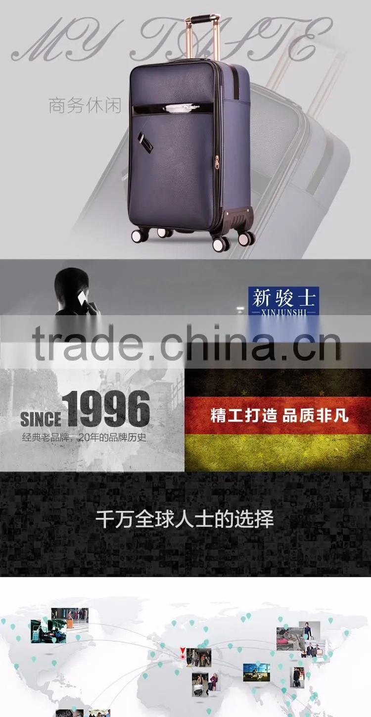 great quality pu genuine leather business leisure luggage vintage suitcase