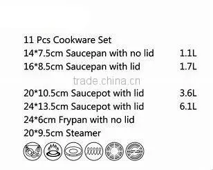 11 pcs induction Stainless Steel cookware set, dinner set