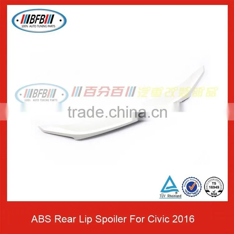 For Civic 10th 2016 Sedan 4Door Primer ABS Rear Trunk Spoiler Unpainted Auto Spoiler