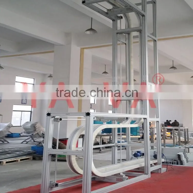 Beverage industry uplifting flexlink grip bottle conveyor