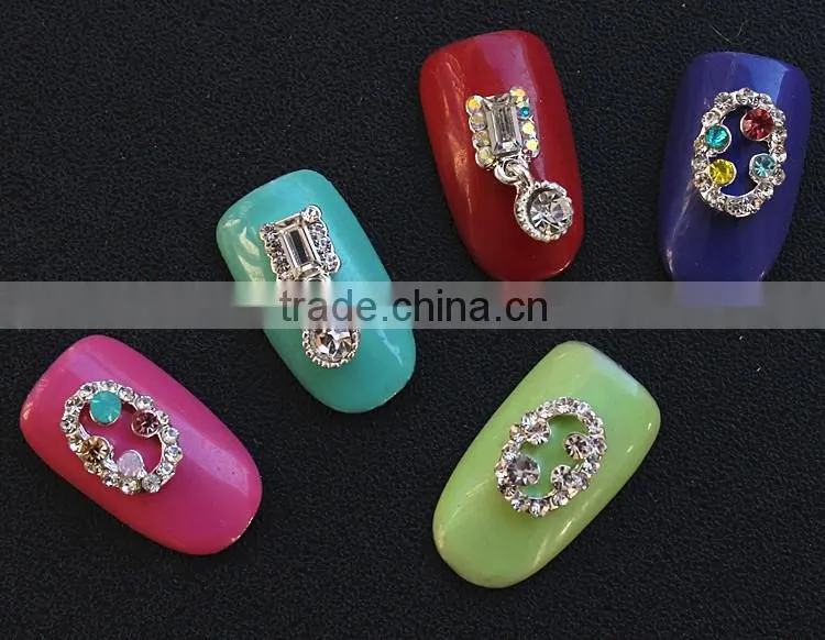 New arrival crown bow knot flower skull designs 3D nail art jewelry
