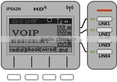 IP542N 4 line Wifi sip ip phones / voip office phone system