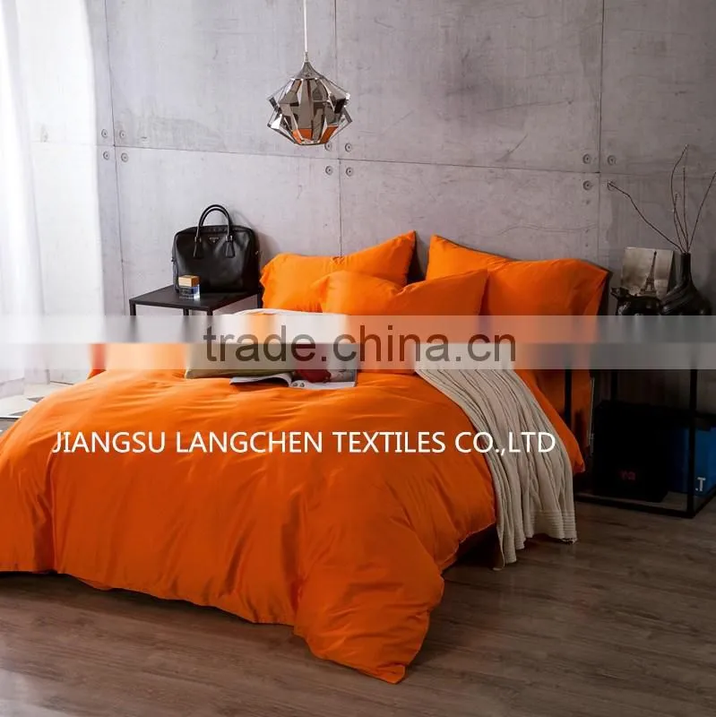 Spring/Summer bright color satin cotton classic orange bedding set