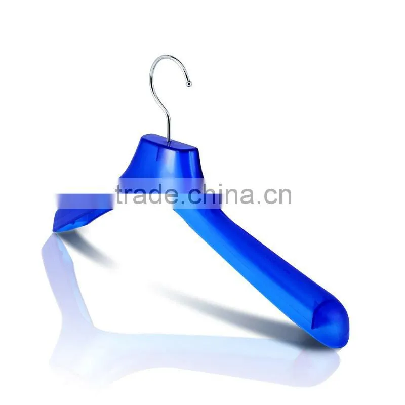 Transparent Sky Blue Plastic Hanger for Boutique Dresses Shop