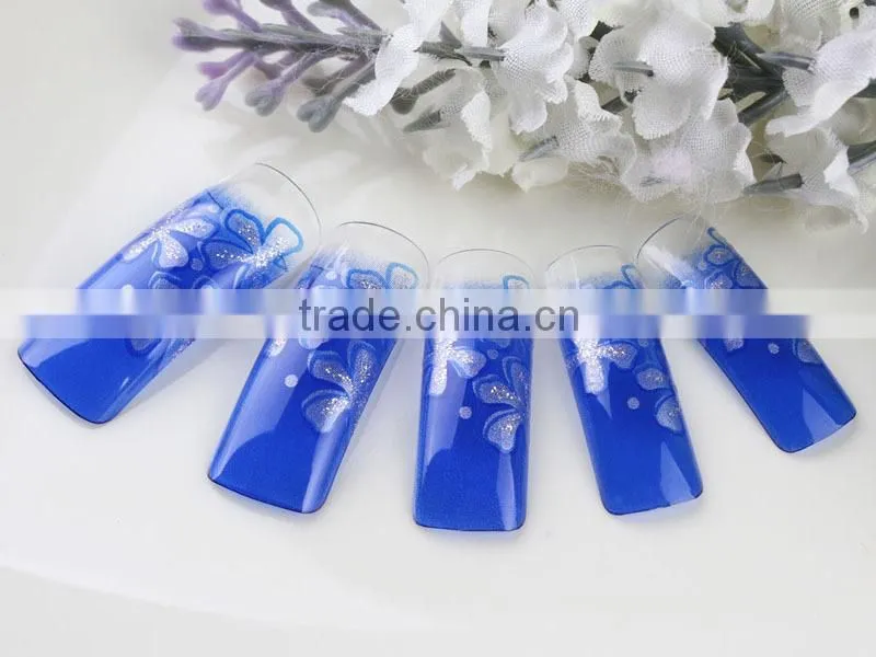 Wholesale 70pcs/box airbrushed false nail Glitter full cover nail tip