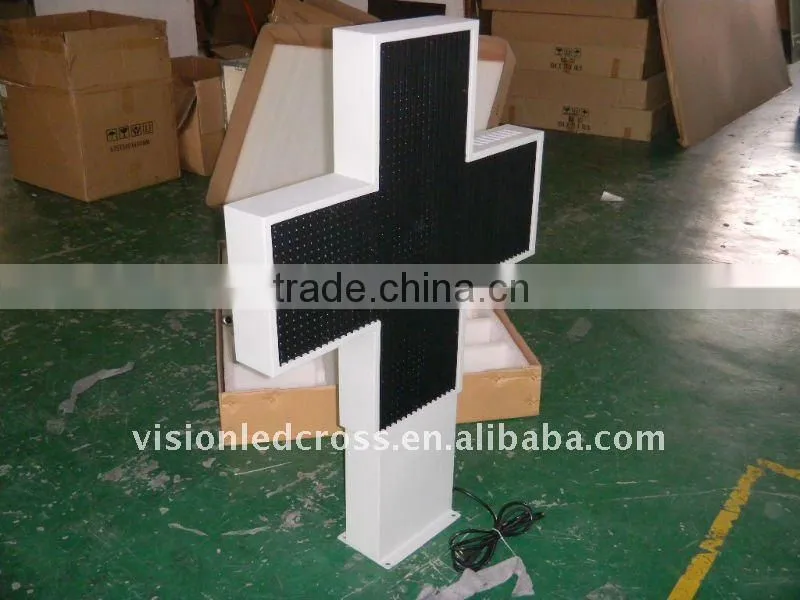 CE certificate outdoor High quality LED Drugstore pharmacy cross (Croix de Pharmacie)