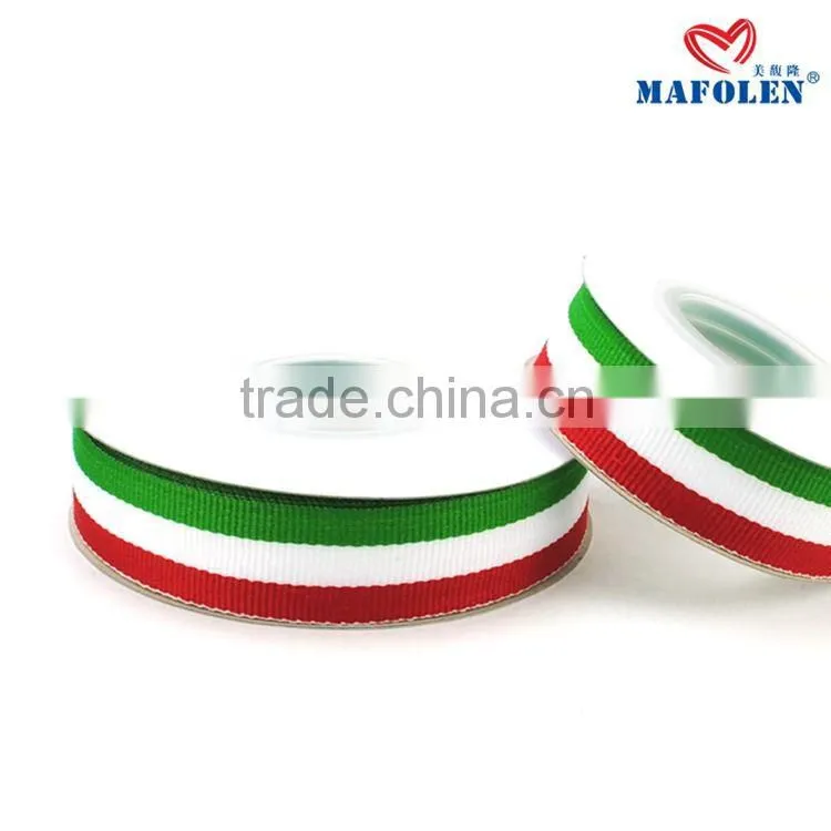 hot sale custom color stripe printed grosgrain sports ribbon
