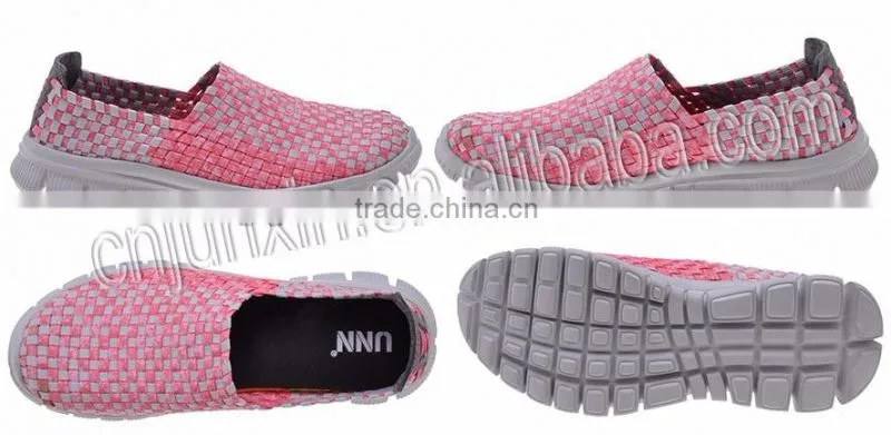 2016 new design cheap price woven shoes handmade elastic shoes