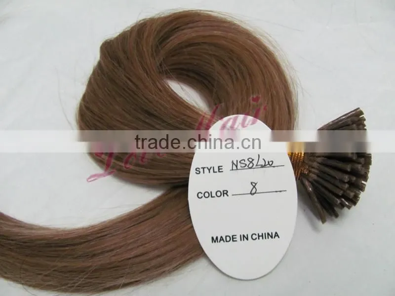 top quality I tip 100% unprocessed virgin Indian human hair extensions