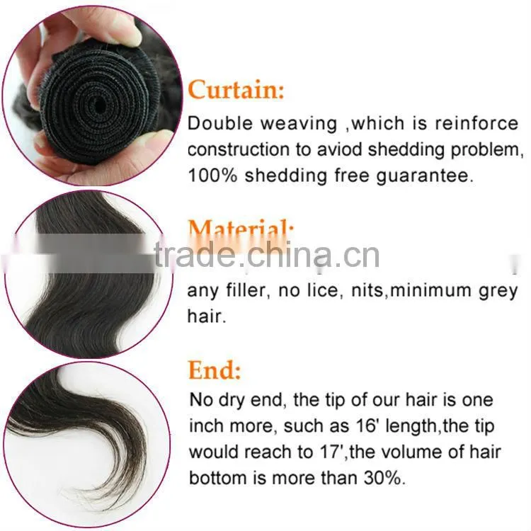 Top grade remy raw unprocessed virgin brazilian hair wholesale