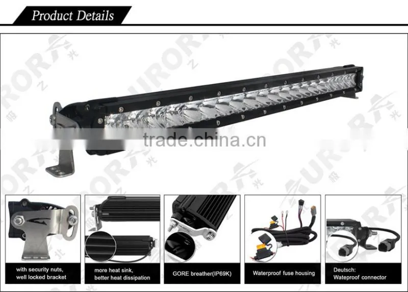 20 inch Slim Dimmable LED light bar with lower middle and high brightness