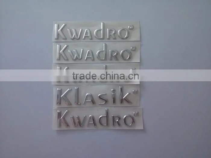 Metal company name logo sticker