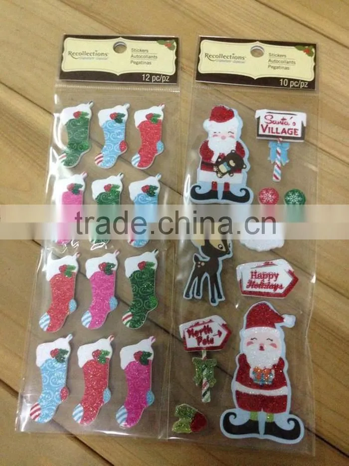 Colored glitter letter number stickers