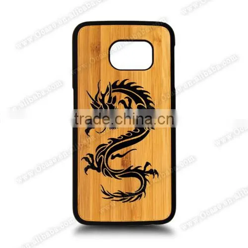 Newest model for PC/TPU & wood laser engraving phone case with press key for Samsung Galaxy S6