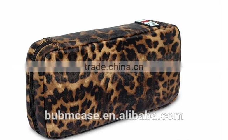 Fashion 64 Capacity African Leopard Grain PU Leather Cover CD DVD Bag CD DVD Storage Bag Car Disc Case