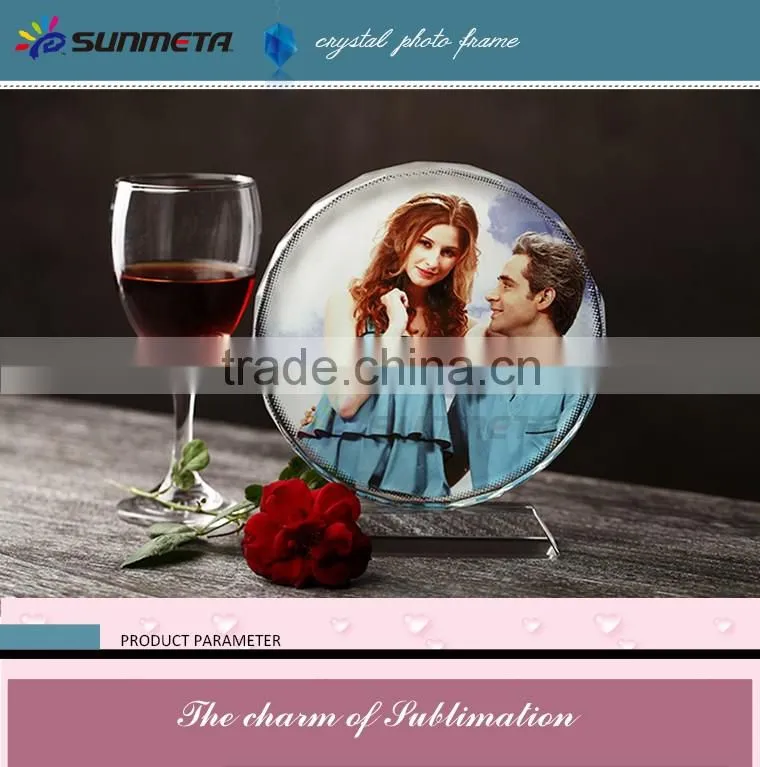 Sunmeta Factory Direct Glass Sublimation Crystal Photo Frame For Wholesales