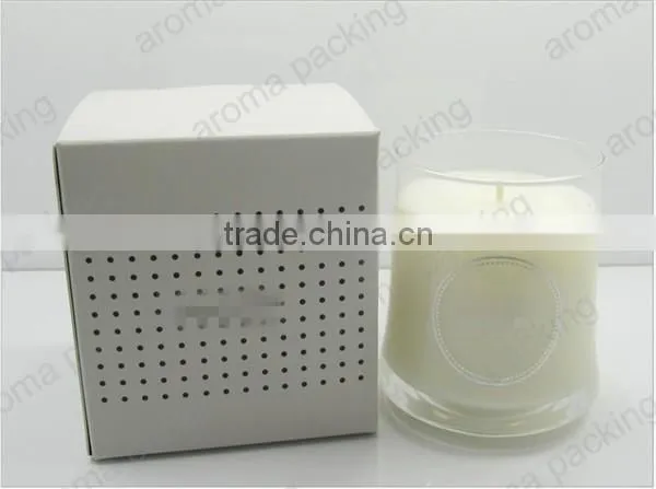 customized scented candle in glass jar with luxury packing, wholesale candle box
