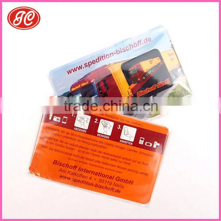 Highly Definetion Full colour Printed Microfiber Mobile Screen Sticky Cleaner for promotional campaign