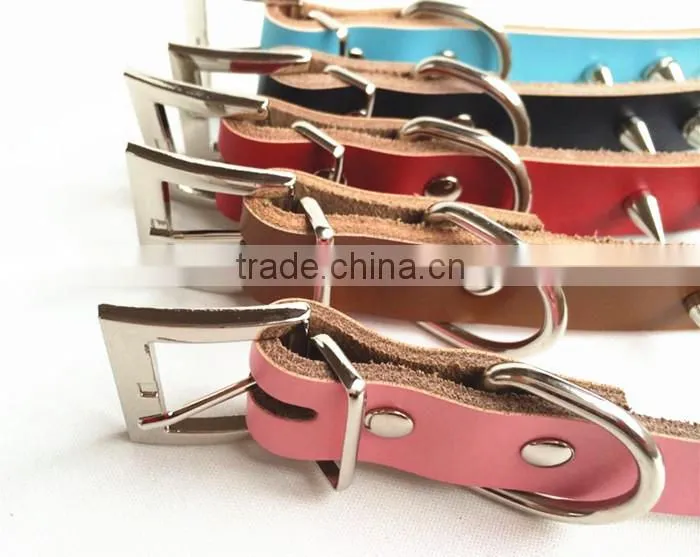 hot sale cow leather dog chains dog collar chains custom metal chain dog collar