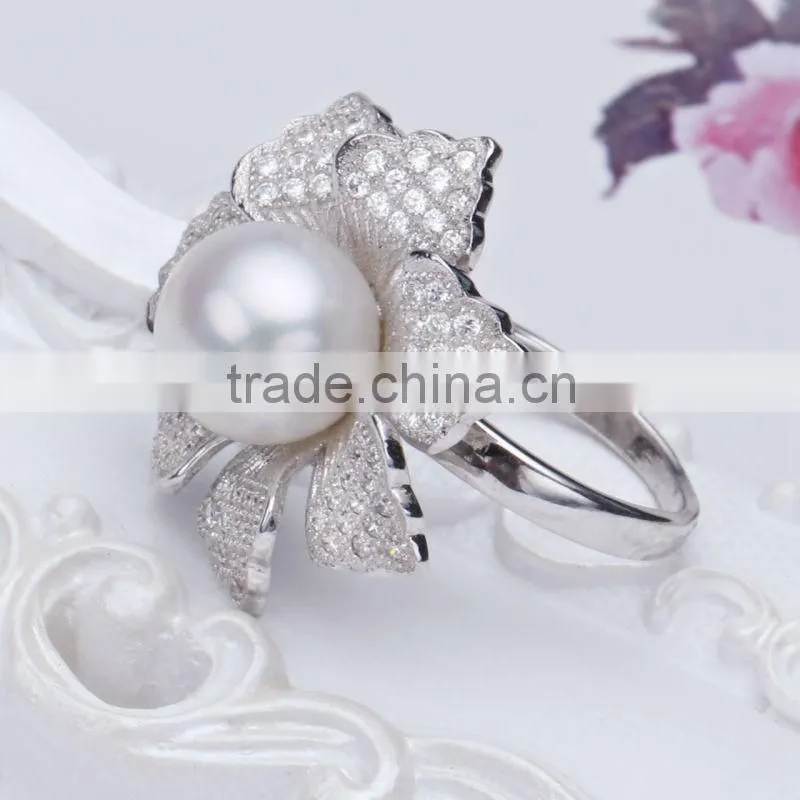 sterling silver 925 pearl rings for women adjustable