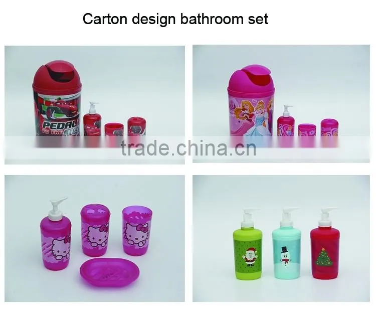 Colourful eco-friendly pp lime green bathroom accessories set