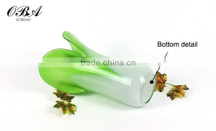 Modern creative cabbage shape handmade vase glass vase for desktop decoration