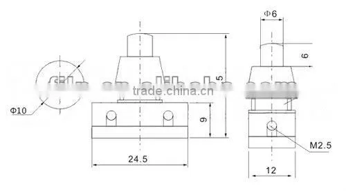YL6-47 10mm 2 pin mini push button lamp switches