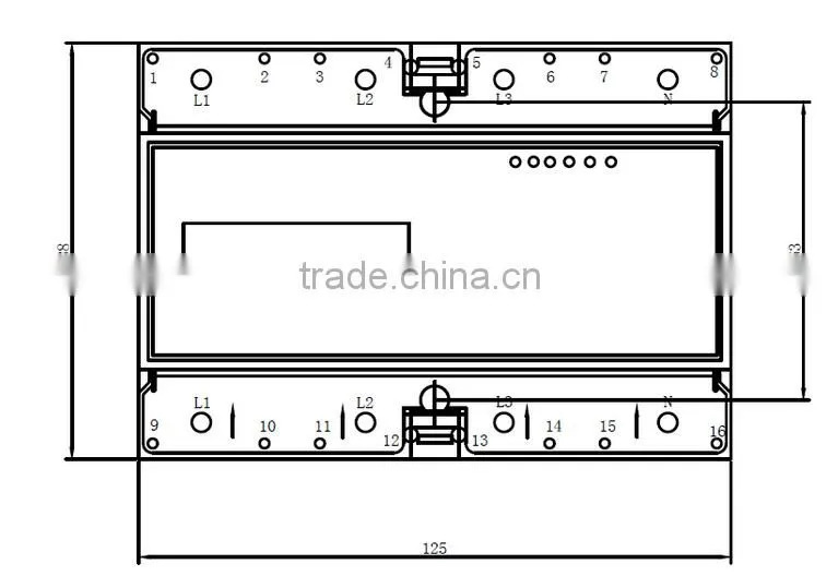 Three phase four wire din-rail electrical meter DTS149