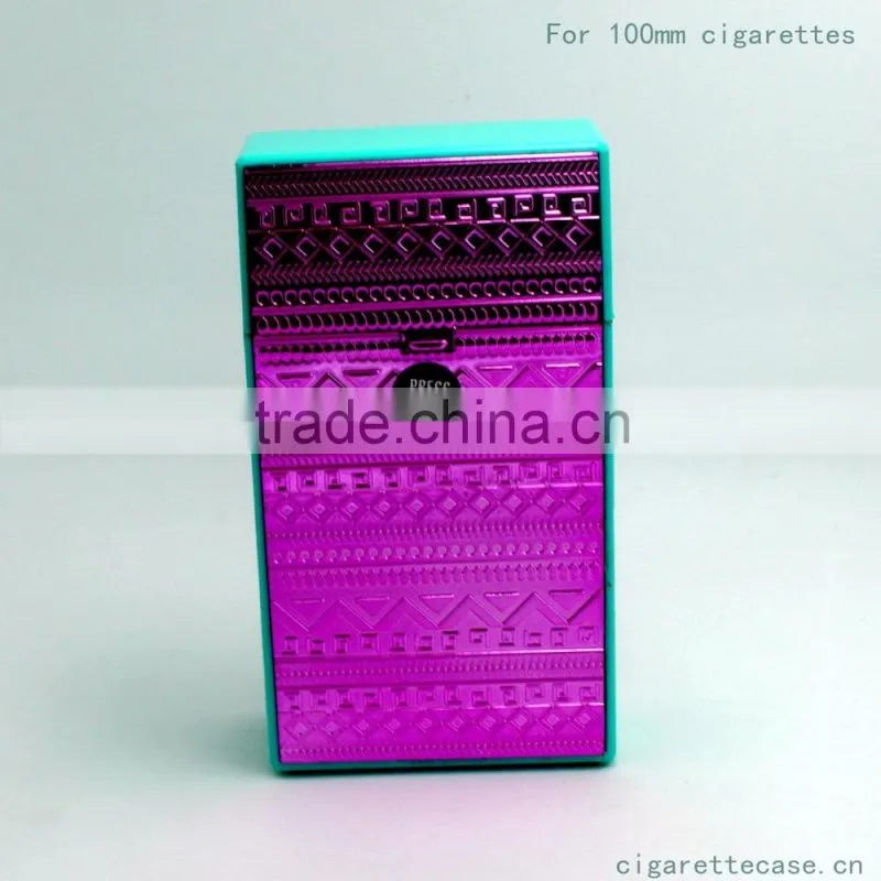 plastic cigarette case with novely sticker for 100mm cigarettes