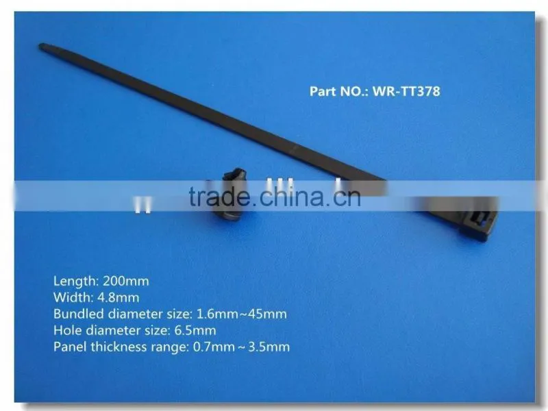 High quality High flexibility self locking nylon cable tie with clip for car