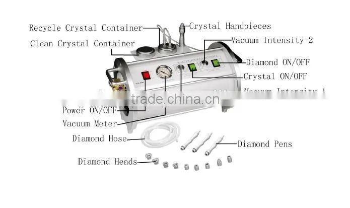 Diamond Dermabrasion beauty device for face lift with 2 in 1