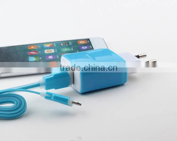 Portable 2 USB Ports Mobile Phone Travel Charger With US / EU Plug