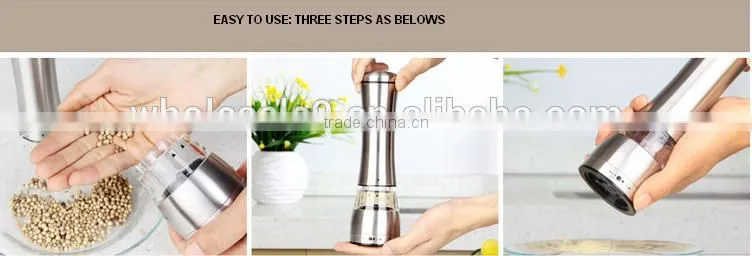 Stainless Steel Salt And Pepper Grinder Set Shakers With Adjustable Ceramic Grinder