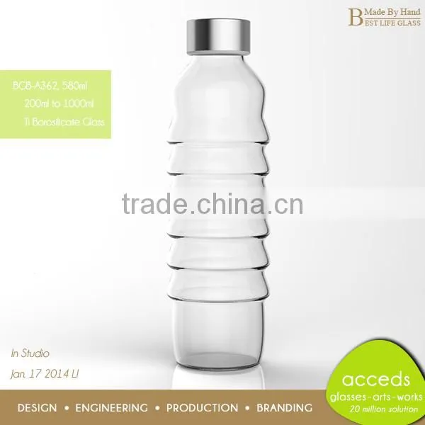 Handmade High Quality Borosilicate Glass Tea Travel Bottle