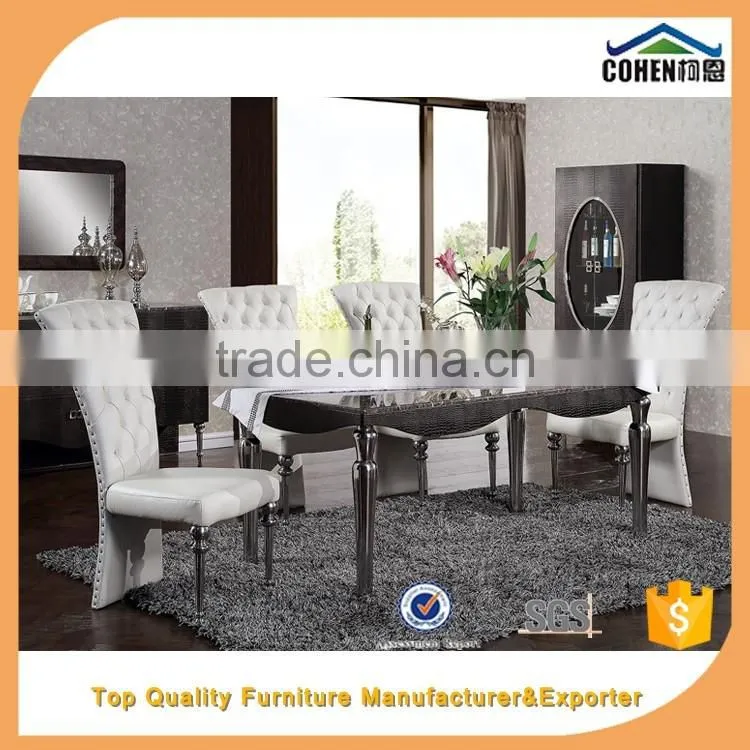 foshan Hot selling unique design dinning room stainless steel furniture dinning chair furniture