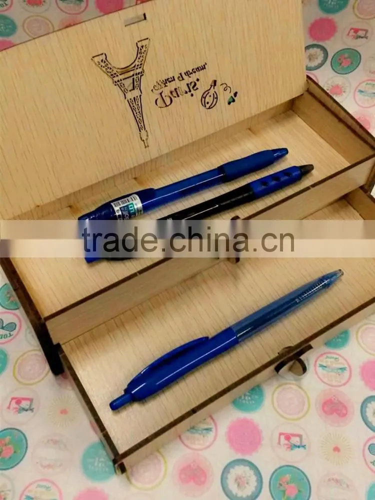 Multi-function Korean creative students wooden pencil case