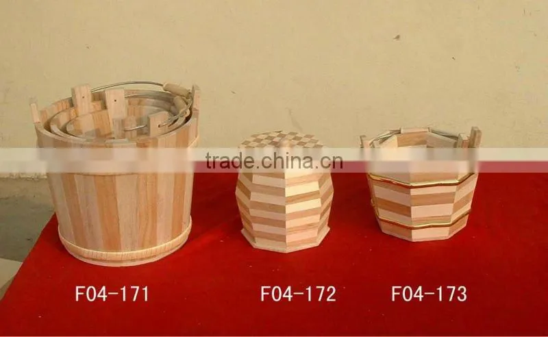 small cheap wooden bucket for decoration
