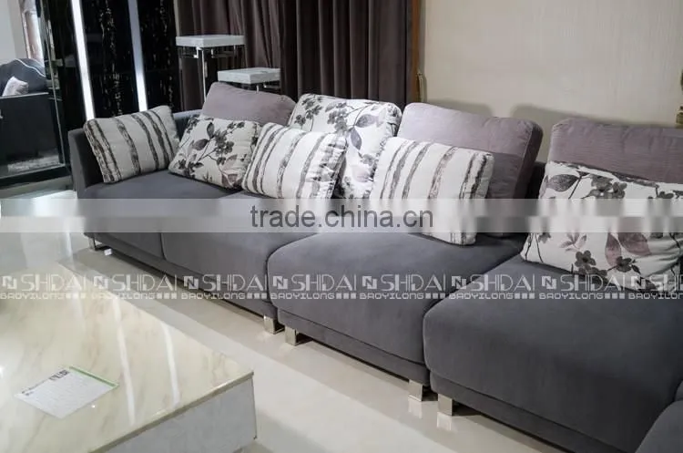 GREY L Shape FABRIC contemporary sectional sofa SET G172-RE