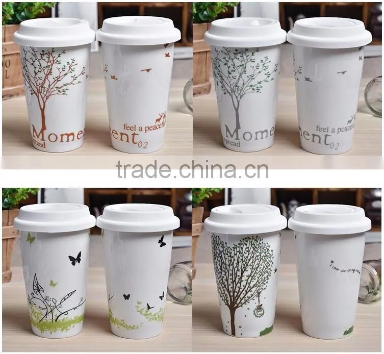 custom ceramic coffee mug with silicone lid