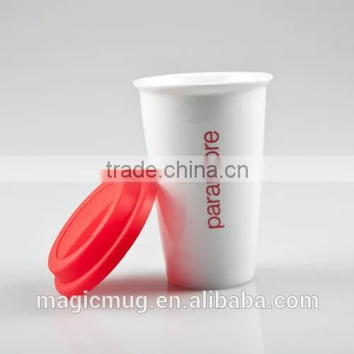 Ceramic cup with silicone sleeve
