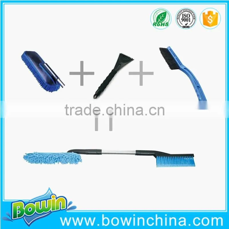 Hot sell new style 3 in 1 plastic ice scraper with brush in china