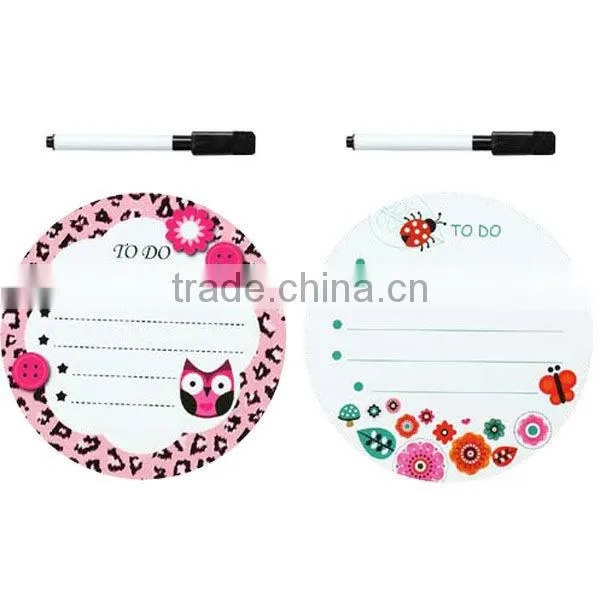 2013 hot selling cheap oval mini printed white board