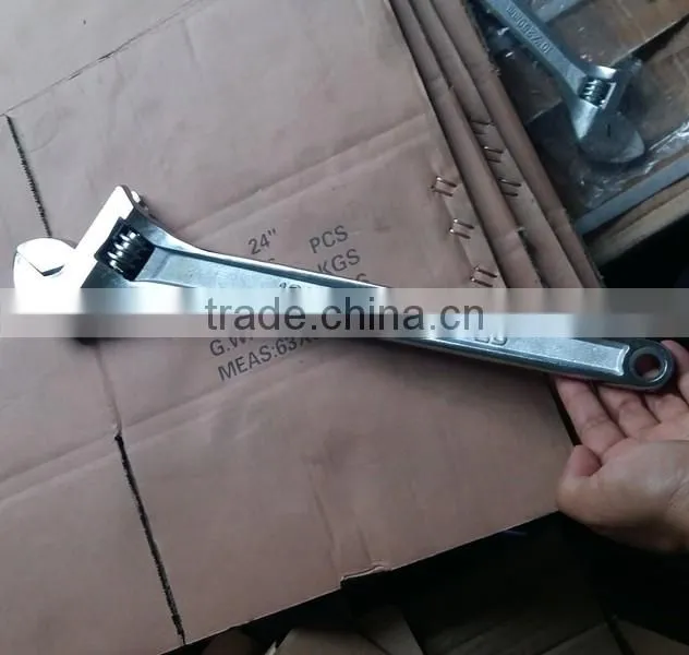 18*450mm 45# carbon steel spanish type sharp tail Adjustable Wrench