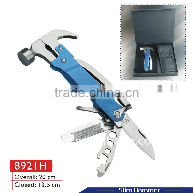Promotion hardware mini multi function pocket hand tool hammers with axe 8921H