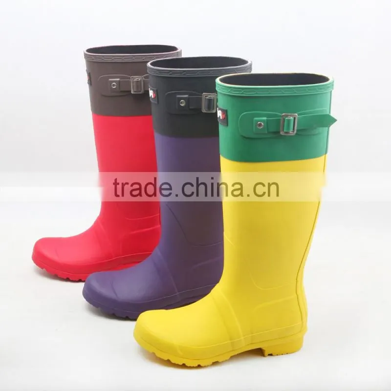 New Arrival Knee high women rain boots rubber boots wellington gumboots
