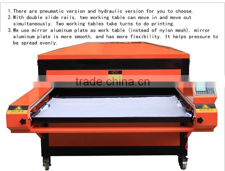 Big hydraulic sublimation transfer printing machine 110*170cm 110*160cm 100*120cm