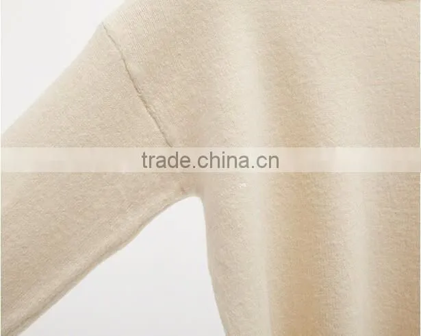 2016 new korean style spring winter autumn round neck long sleeve plain women sweater