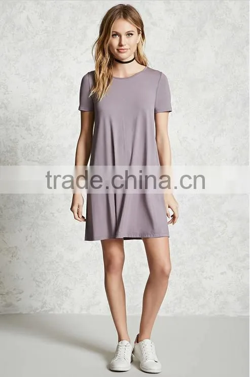 Woman Loose Short Sleeve Casual Dress