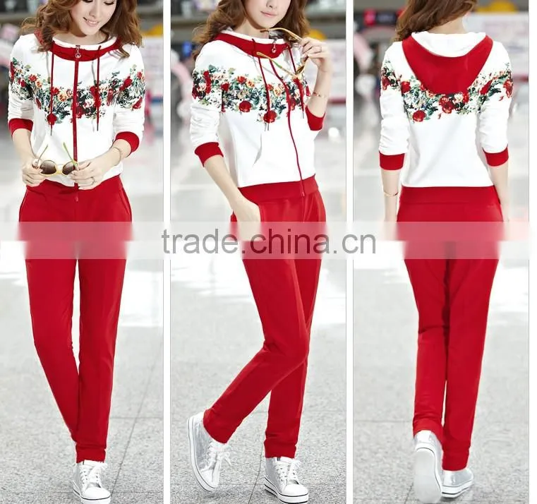 women casual clothing sets jogging printing track suit home dress OEM china