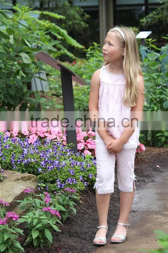 Whoesale Pink and Light Blue Boutique Baby Girl Clothes Sets